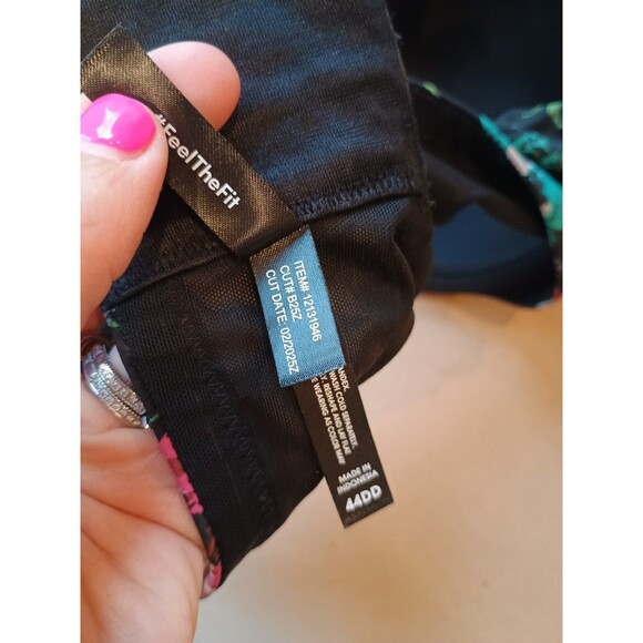 Torrid Perfect Coverage Lightly Lined Smooth Bra Baby Floral Rich Black 44DD - Picture 5 of 7